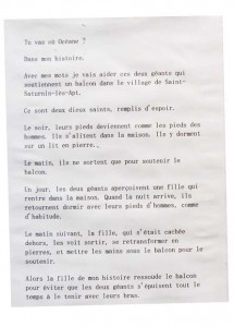 océane 9 ans histoire d'une porte mystérieuse du village de st saturnin les apt