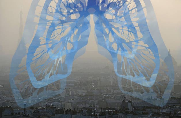 Respire Paris! Collage numérique de véronique egloff - pollution et art
