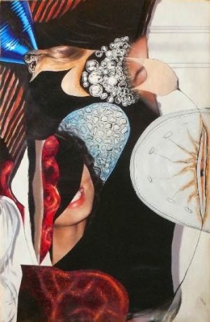 série "femme recomposée" femme intuitive collage (90x60cm)- veronique egloff